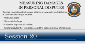 Session 20 - Measuring damages in personal disputes